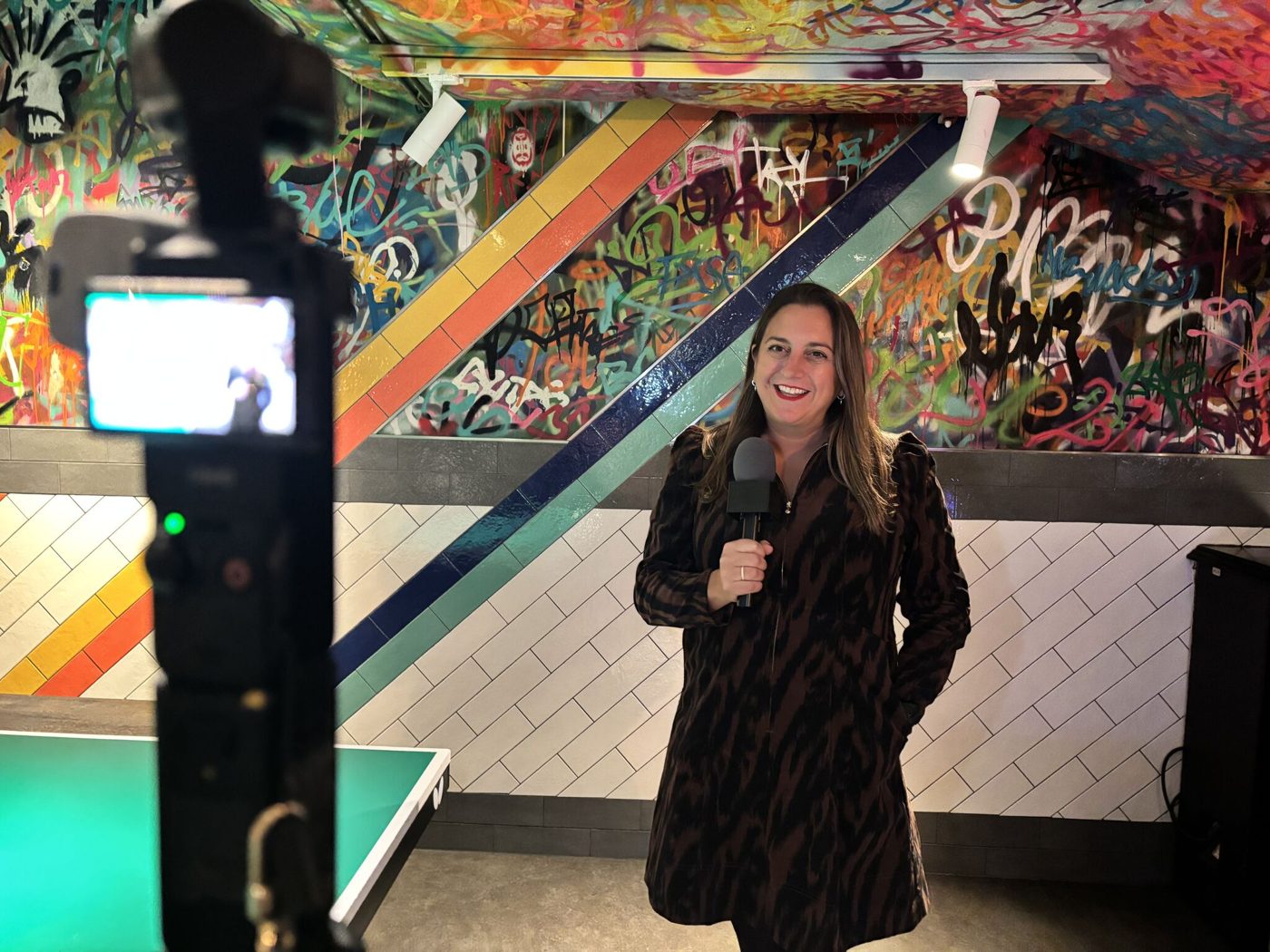 Lisa Vecchio presenting to camera