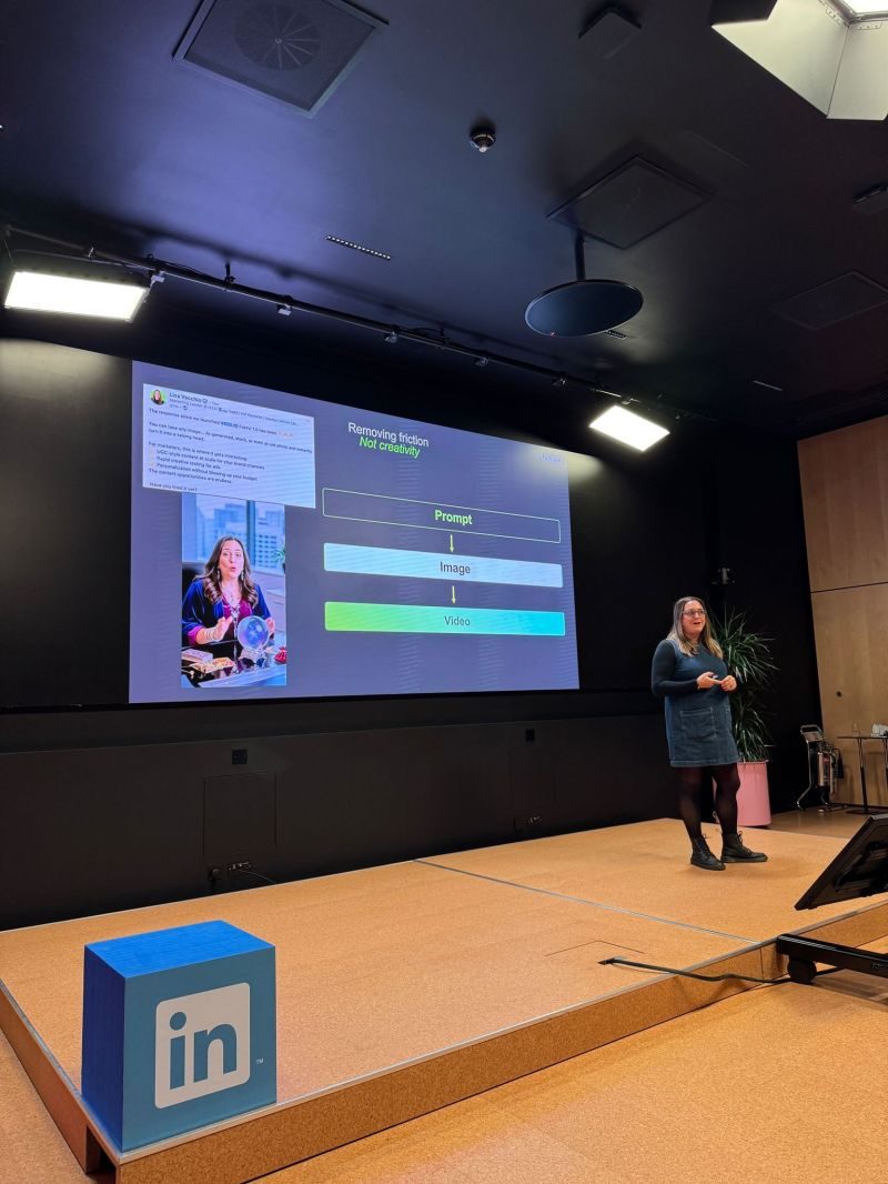 Lisa speaking at LinkedIn HQ London